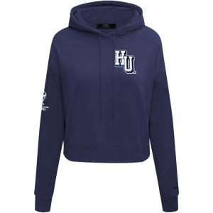 Pro Standard WOMENS COLLEGE HOWARD UNIVERSITY COLLEGE CLASSIC ESSENTIALS CROPPED PULLOVER HOODIE MIDNIGHT NAVY XL