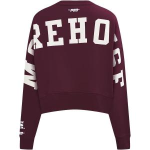 Womens College Wingspan Brushed Back French Terry Crewneck Sweatshirt(Wine)