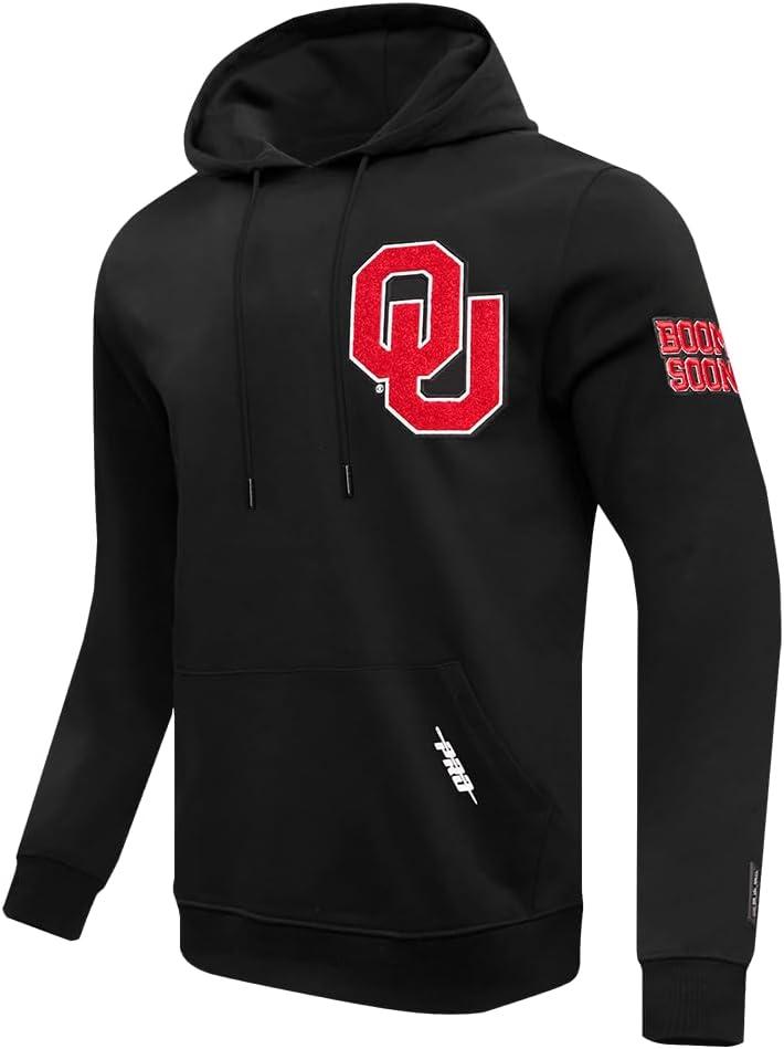 image:imagePro Standard Mens College University Of Oklahoma College Classic Chenille Pull Over Hoodie Black 2XL