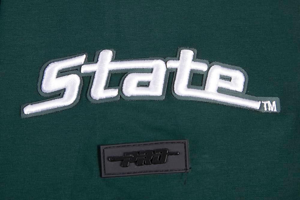 image:imagePro Standard Mens Michigan State University Classic Chenille Short Sleeve Tee Forest Green L