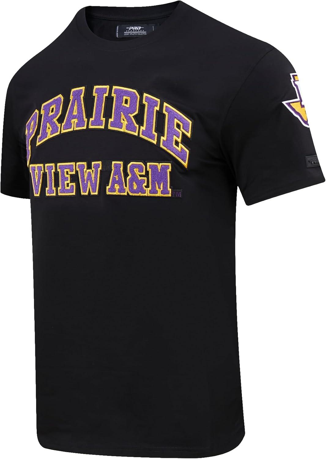 image:imagePro Standard Mens Prairie View AampampM University Classic Chenille Short Sleeve Tee Black XL