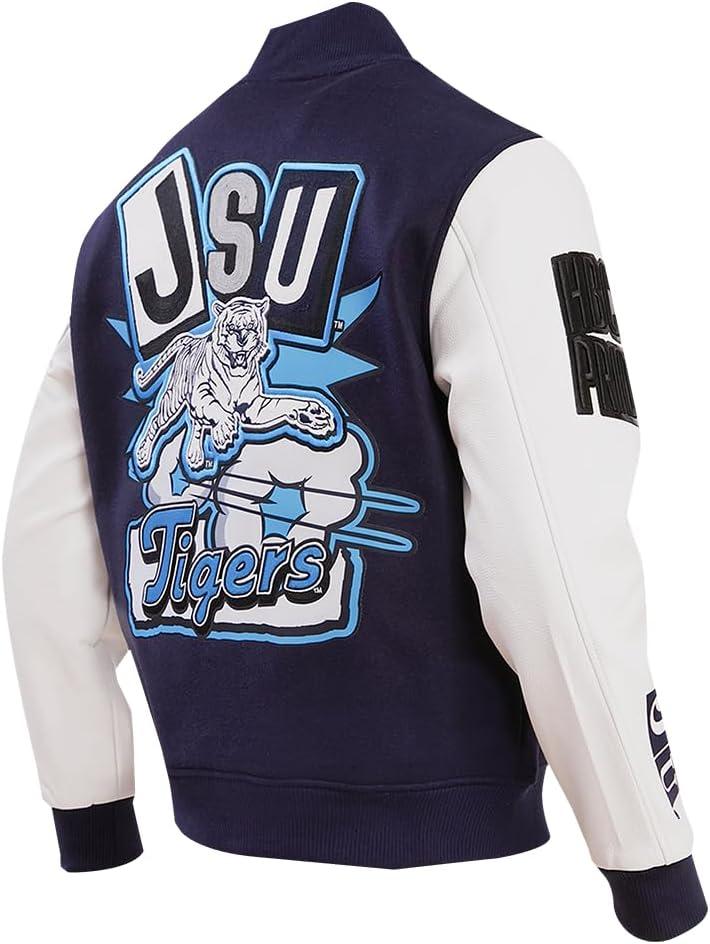 image:imagePro Standard NCAA mens Mens College Campus Ransom Wool Varsity JacketMidnight NavyWhite