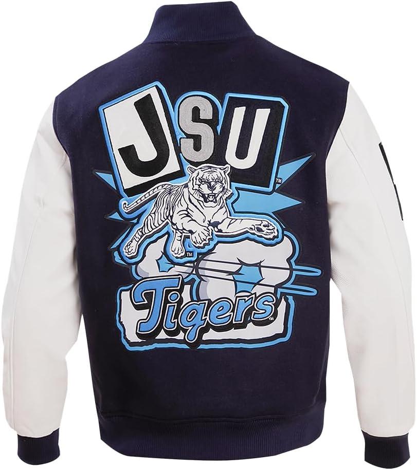 image:imagePro Standard NCAA mens Mens College Campus Ransom Wool Varsity JacketMidnight NavyWhite