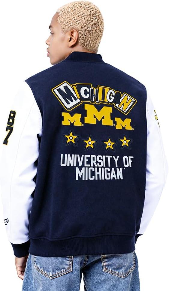 image:imagePro Standard NCAA mens Mens College Campus Ransom Wool Varsity JacketMidnight NavyWhite