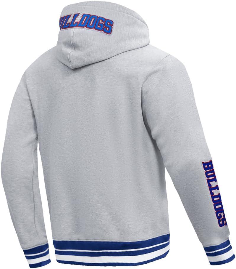 image:imagePro Standard NCAA mens Mens College Classic Chenille Brushed Back French Terry Pull Over HoodieHeather GreyDodger Blue