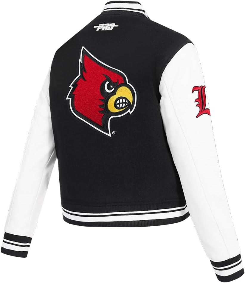 image:imagePro Standard NCAA womens Womens College Classic Chenille Wool Varsity JacketBlackWhite