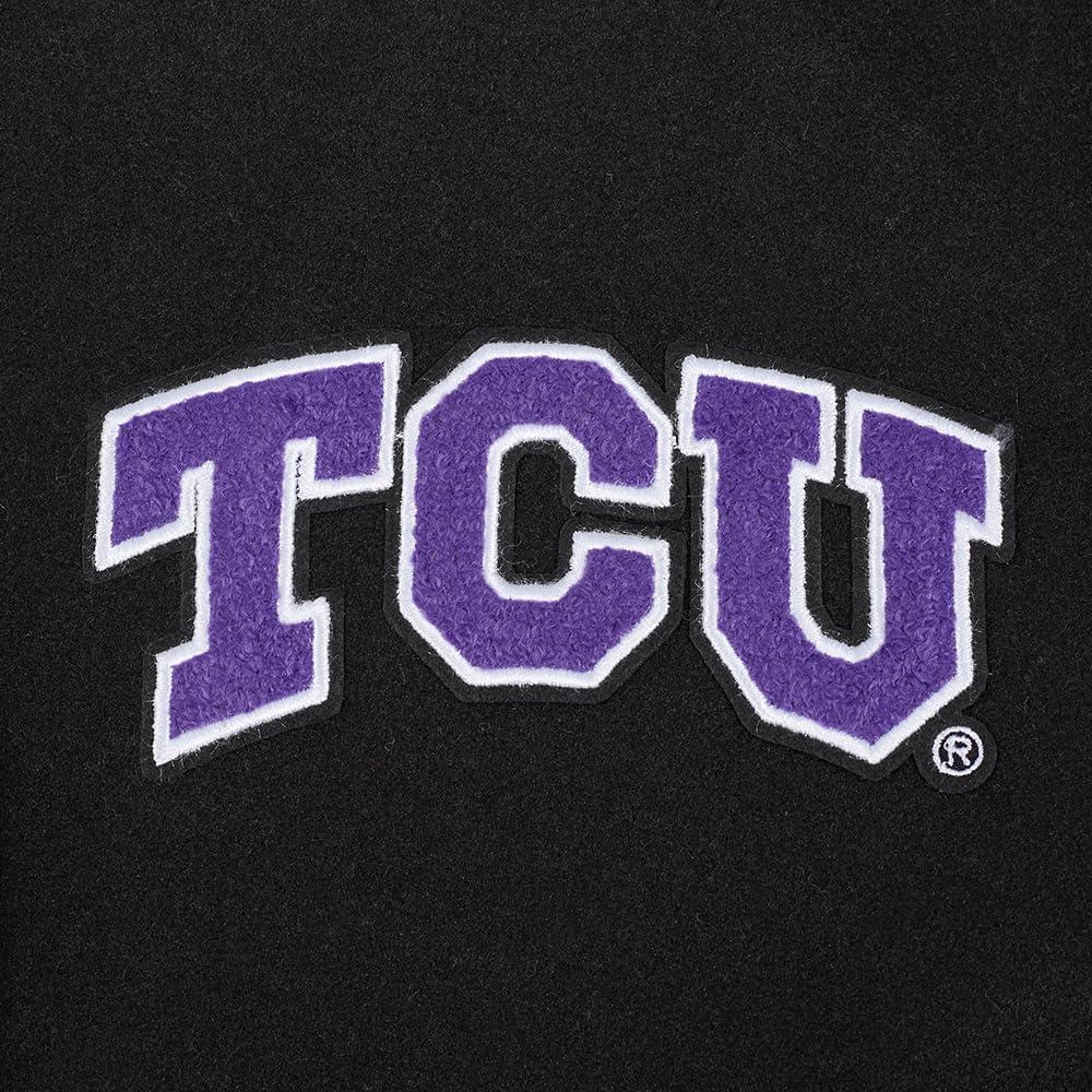 image:imagePro Standard NCAA womens Womens College Classic Chenille Wool Varsity JacketBlackWhite