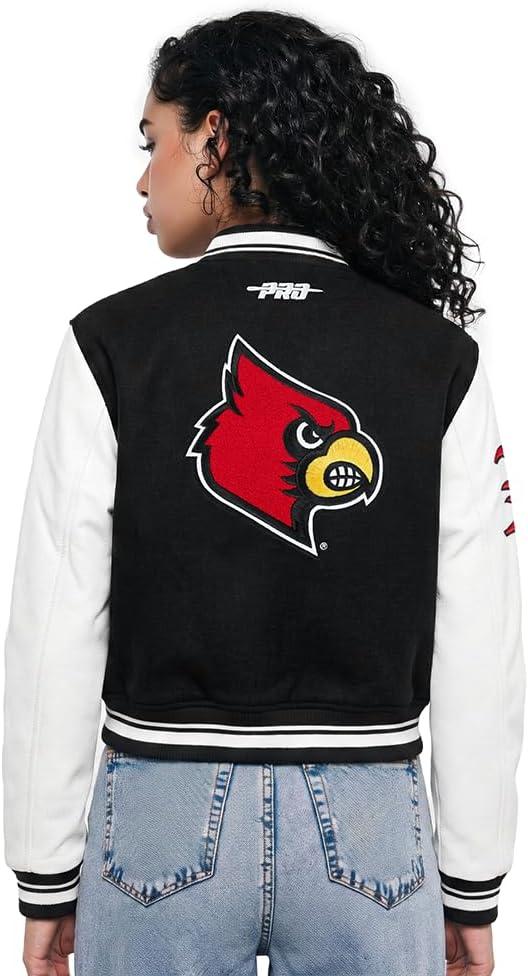 image:imagePro Standard NCAA womens Womens College Classic Chenille Wool Varsity JacketBlackWhite