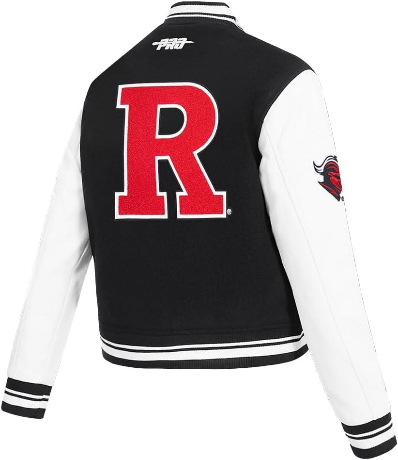 image:imagePro Standard NCAA womens Womens College Classic Chenille Wool Varsity JacketBlackWhite