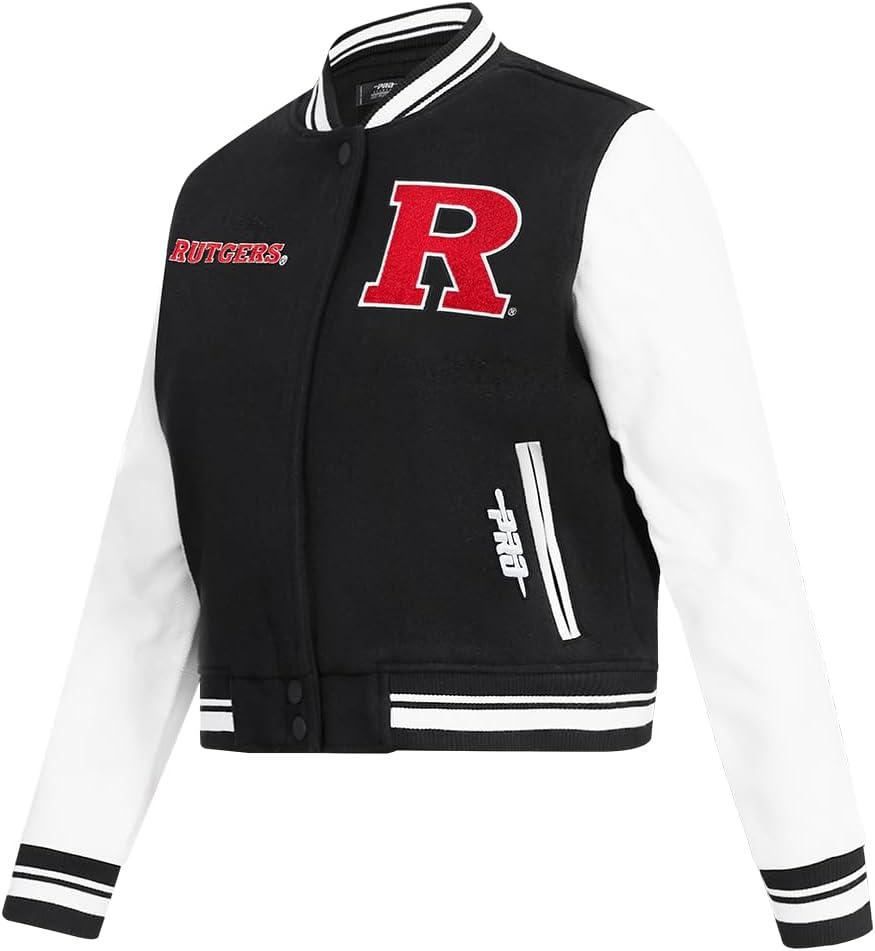 image:imagePro Standard NCAA womens Womens College Classic Chenille Wool Varsity JacketBlackWhite