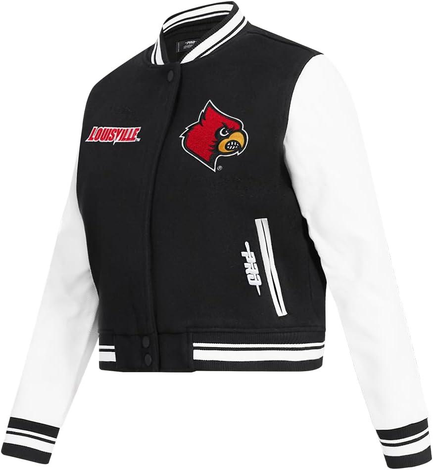 image:imagePro Standard NCAA womens Womens College Classic Chenille Wool Varsity JacketBlackWhite