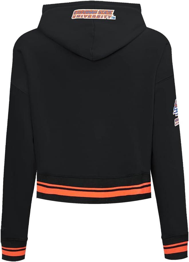 image:imagePro Standard NCAA womens Womens College Classic Essentials Brushed Back French Terry Cropped Pullover HoodieBlackOrange