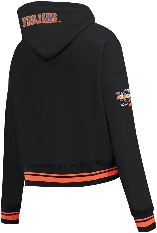 image:imagePro Standard NCAA womens Womens College Classic Essentials Brushed Back French Terry Cropped Pullover HoodieBlackOrange