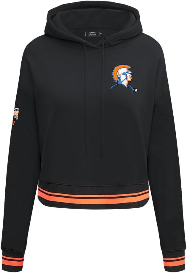 image:imagePro Standard NCAA womens Womens College Classic Essentials Brushed Back French Terry Cropped Pullover HoodieBlackOrange