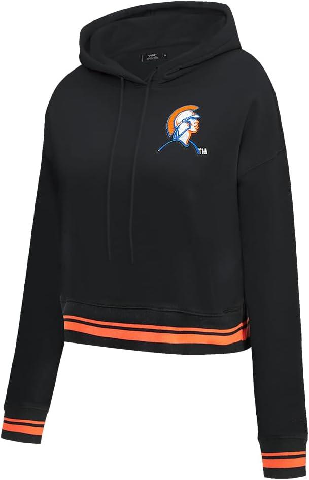 image:imagePro Standard NCAA womens Womens College Classic Essentials Brushed Back French Terry Cropped Pullover HoodieBlackOrange