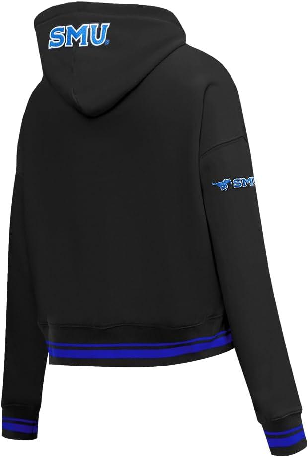 image:imagePro Standard NCAA womens Womens College Classic Essentials Brushed Back French Terry Cropped Pullover HoodieBlackRoyal BlueBlack