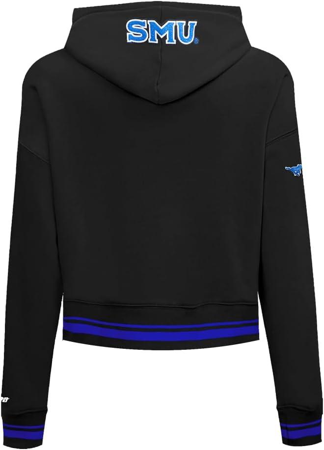 image:imagePro Standard NCAA womens Womens College Classic Essentials Brushed Back French Terry Cropped Pullover HoodieBlackRoyal BlueBlack