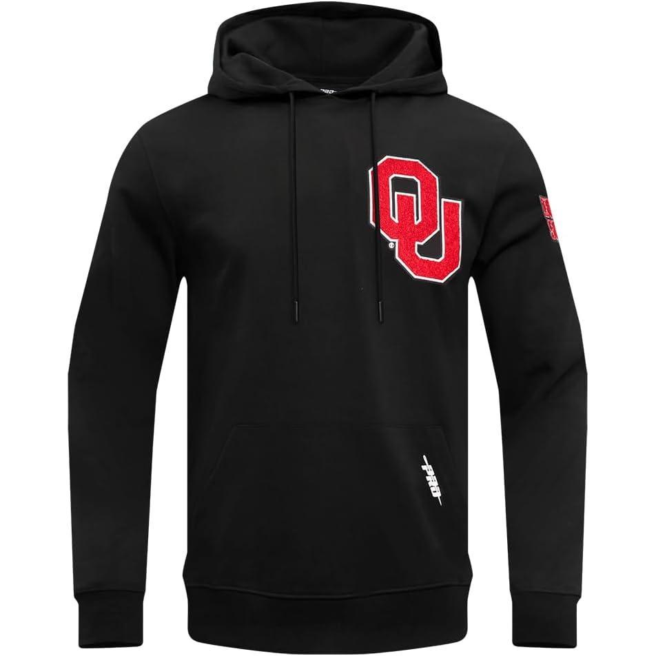 image:imagePro Standard Mens College University Of Oklahoma College Classic Chenille Pull Over Hoodie Black 2XL