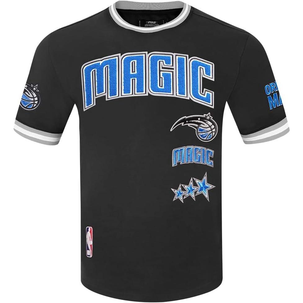image:imagePro Standard NBA Mens Mens NBA Retro Classics Cotton Double Knit Short Sleeve TeeBlackGray
