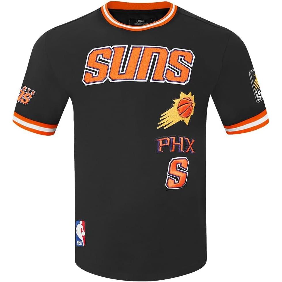 image:imagePro Standard NBA Mens Mens NBA Retro Classics Cotton Double Knit Short Sleeve TeeBlackOrange