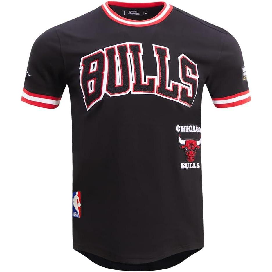 image:imagePro Standard NBA Mens Mens NBA Retro Classics Cotton Double Knit Short Sleeve TeeBlackRedBlack