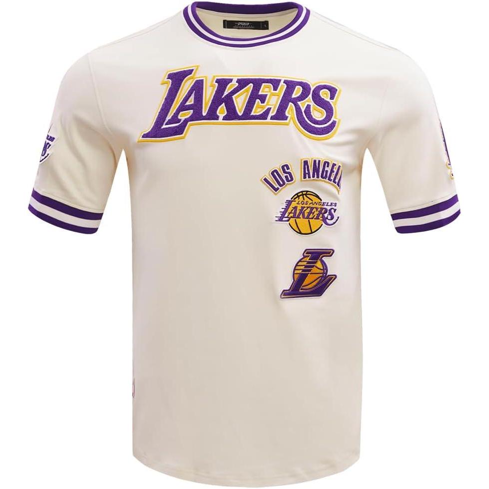 image:imagePro Standard NBA Mens Mens NBA Retro Classics Cotton Double Knit Short Sleeve TeeEggshell Purple