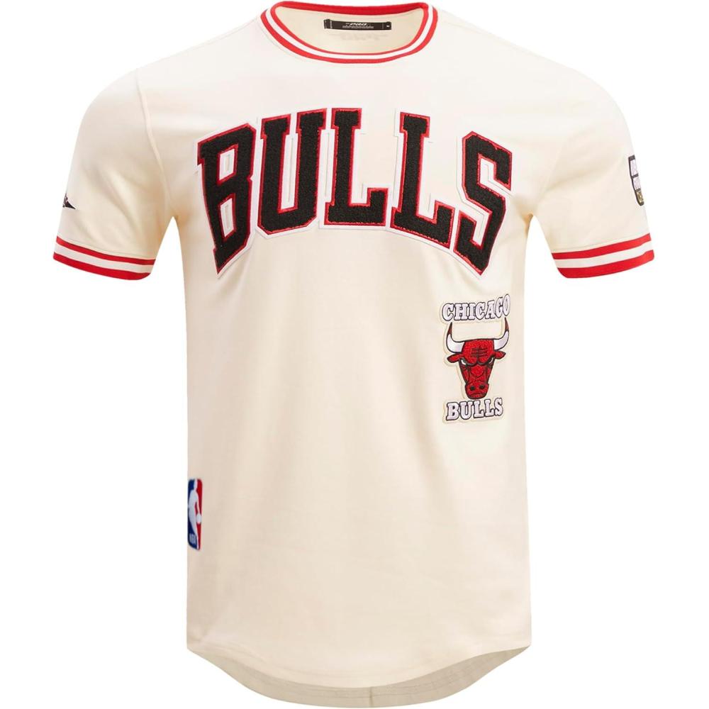 image:imagePro Standard NBA Mens Mens NBA Retro Classics Cotton Double Knit Short Sleeve TeeEggshell Red