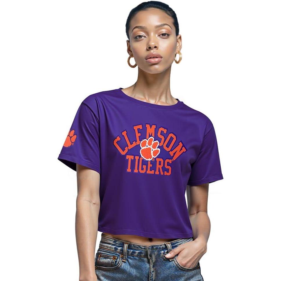 image:imagePro Standard NCAA Womens Womens College Classic Essentials Cotton Short Sleeve Boxy TeePurple