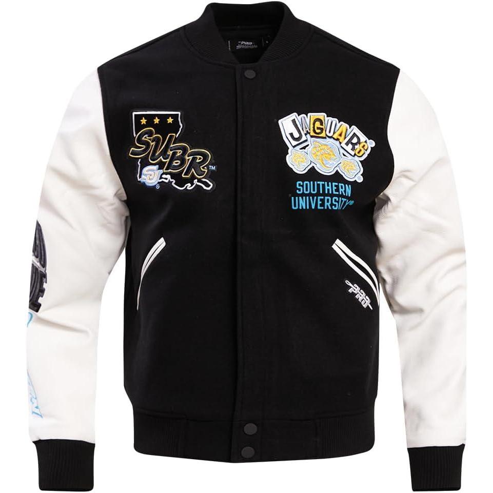 image:imagePro Standard NCAA mens Mens College Campus Ransom Wool Varsity JacketBlackWhite