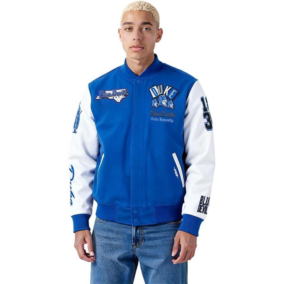 image:imagePro Standard NCAA mens Mens College Campus Ransom Wool Varsity JacketRoyal BlueWhite