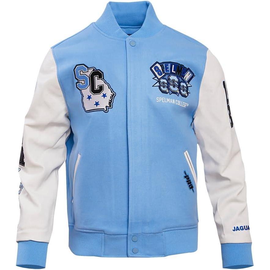 image:imagePro Standard NCAA mens Mens College Campus Ransom Wool Varsity JacketUniversity BlueWhite
