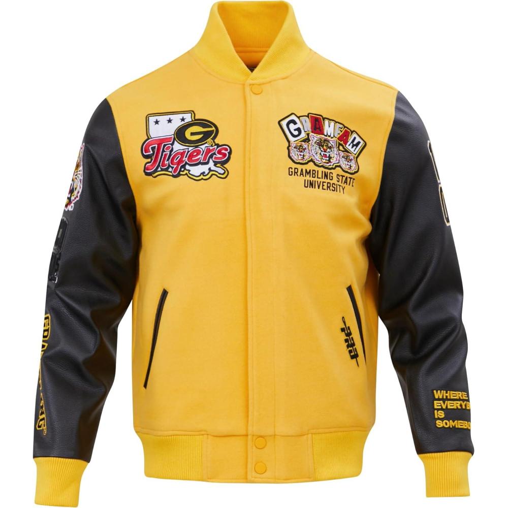 image:imagePro Standard NCAA mens Mens College Campus Ransom Wool Varsity JacketYellowBlack