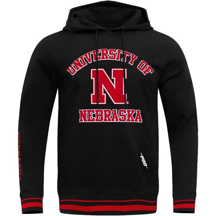 image:imagePro Standard NCAA mens Mens College Classic Chenille Brushed Back French Terry Pull Over HoodieBlackRedBlack