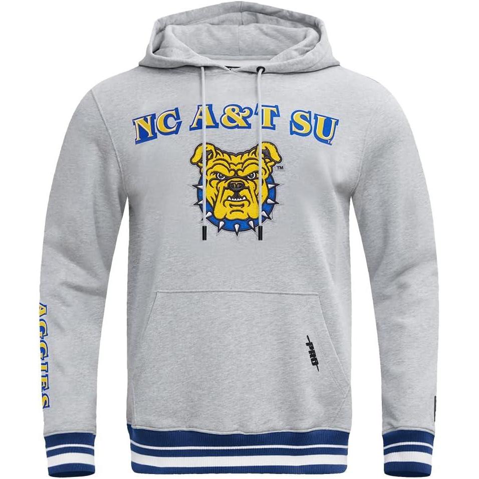 image:imagePro Standard NCAA mens Mens College Classic Chenille Brushed Back French Terry Pull Over HoodieHeather GreyDodger Blue