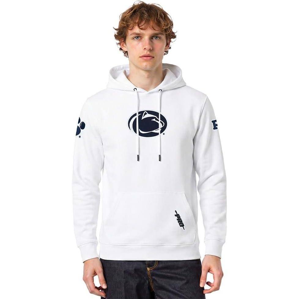 image:imagePro Standard NCAA mens Mens College Classic Chenille Brushed Back French Terry Pull Over HoodieWhite