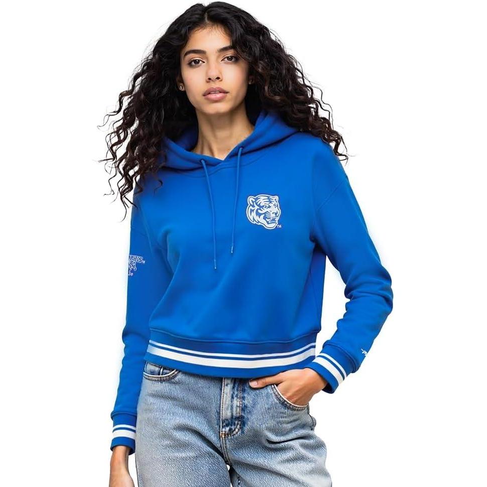 image:imagePro Standard NCAA womens Womens College Classic Essentials Brushed Back French Terry Cropped Pullover HoodieRoyal Blue