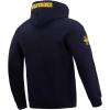 Pro Standard Mens College University Of Michigan College Classic Chenille Pull Over Hoodie Midnight Navy 3XL