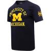 Pro Standard Mens University of Michigan Classic Chenille Short Sleeve Tee Midnight Navy 3XL