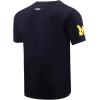 Pro Standard Mens University of Michigan Classic Chenille Short Sleeve Tee Midnight Navy S