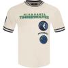 Pro Standard NBA Mens Mens NBA Retro Classics Cotton Double Knit Short Sleeve Tee(Eggshell/ Midnight Navy)