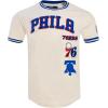 Pro Standard NBA Mens Mens NBA Retro Classics Cotton Double Knit Short Sleeve Tee(Eggshell/Royal Blue)