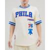 Pro Standard NBA Mens Mens NBA Retro Classics Cotton Double Knit Short Sleeve Tee(Eggshell/Royal Blue)