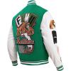 Pro Standard NCAA mens Mens College Campus Ransom Wool Varsity Jacket(Kelly Green/ White)