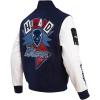 Pro Standard NCAA mens Mens College Campus Ransom Wool Varsity Jacket(Midnight Navy/White)