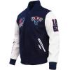 Pro Standard NCAA mens Mens College Campus Ransom Wool Varsity Jacket(Midnight Navy/White)