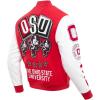 Pro Standard NCAA mens Mens College Campus Ransom Wool Varsity Jacket(Red/White)