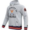 Pro Standard NCAA mens Mens College Classic Chenille Brushed Back French Terry Pull Over Hoodie(Heather Grey/Midnight Navy/Orange)