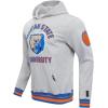 Pro Standard NCAA mens Mens College Classic Chenille Brushed Back French Terry Pull Over Hoodie(Heather Grey/Royal/Orange)