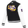 Pro Standard NCAA womens Womens College Classic Chenille Wool Varsity Jacket(Black/White)