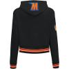 Pro Standard NCAA womens Womens College Classic Essentials Brushed Back French Terry Cropped Pullover Hoodie(Black/Orange)